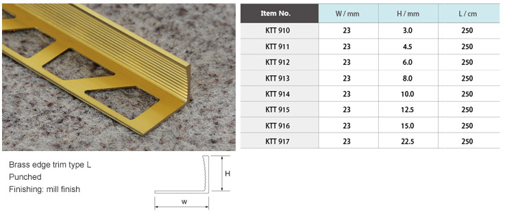 Stainless Steel Ceramic Tile Trims KTT-910-917