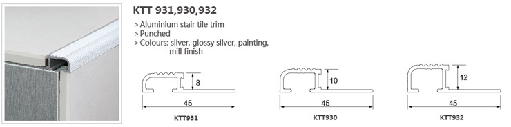 Aluminium Ceramic Tile Trims KTT-931,930,932