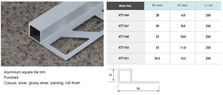 Aluminium Ceramic Tile Trims