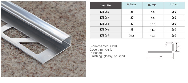 Stainless Steel Ceramic Tile Trims KTT-957-961