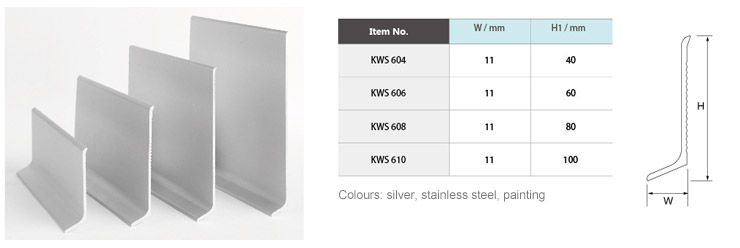 Aluminium Wall Skirting Boards KWS-604-610